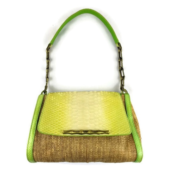 Elaine Turner | Bags | Elaine Turner Genuine Snakeskin And Bamboo Purse ...